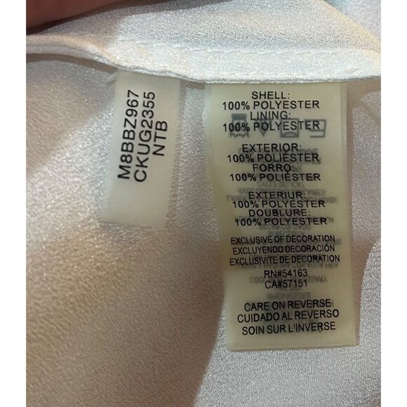 Calvin Klein Dress Sz 12 White & Pink Floral Asymmetric Hem Easter Fairy Cottage - Picture 6 of 10